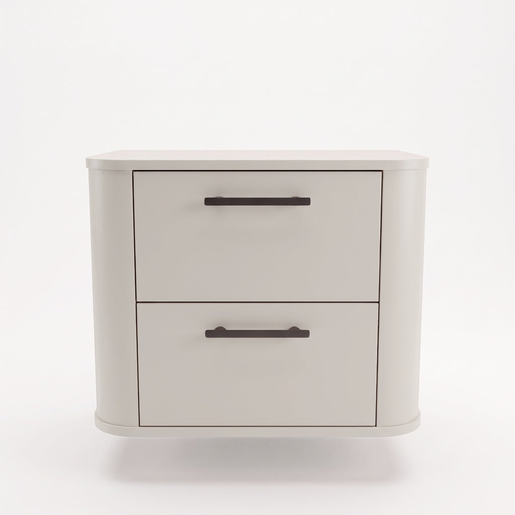 Waschtischunterschrank 60 cm mit 2 Schubladen, abgerundet Nola - Kaschmir