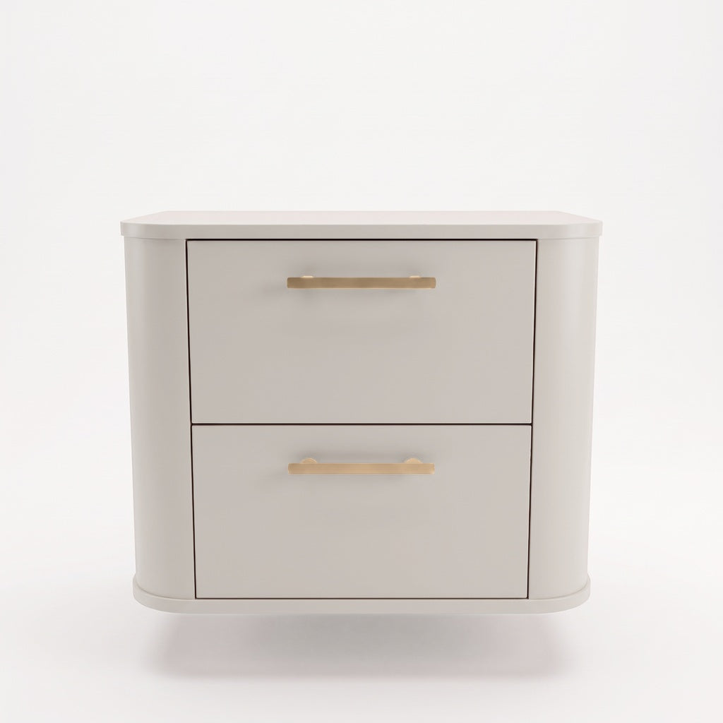Waschtischunterschrank 60 cm mit 2 Schubladen, abgerundet Nola - Kaschmir