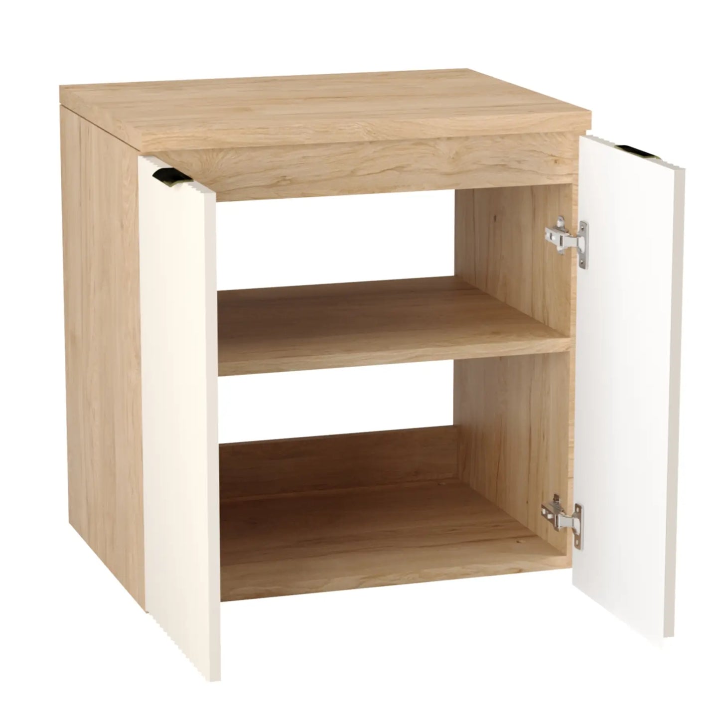Waschtischunterschrank 60 cm mit Waschbecken, mit Türen Willy - Kaschmir/Walnuss