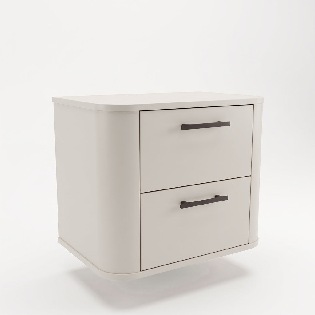 Waschtischunterschrank 60 cm mit 2 Schubladen, abgerundet Nola - Kaschmir