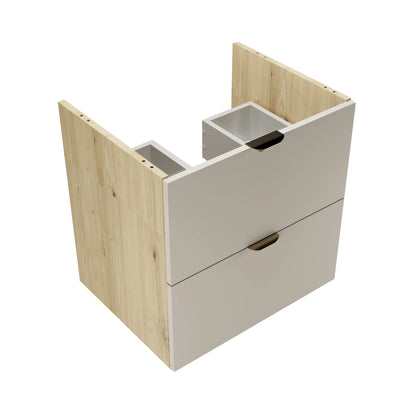Waschtischunterschrank 60 cm, ohne Oberteil Orio - Kaschmir/Eiche artisan