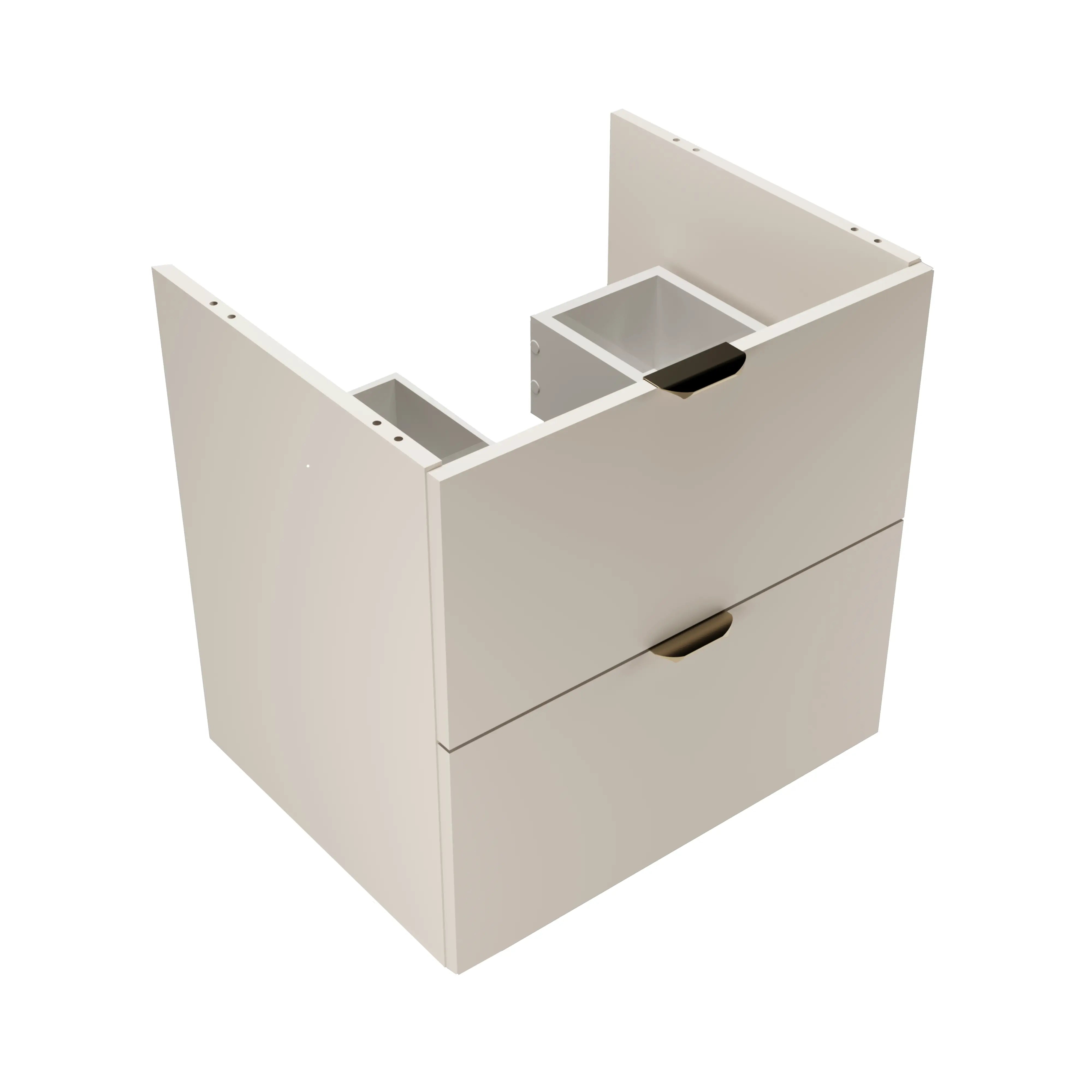 Waschtischunterschrank mit 2 Schubladen 60 cm, ohne Oberteil Orio - Kaschmir