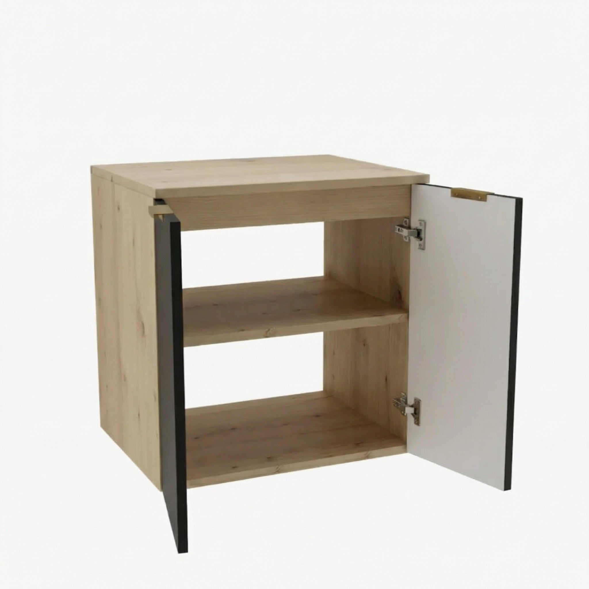 Waschtischunterschrank mit Türen 60 cm Orio - Schwarz/Eiche Artisan