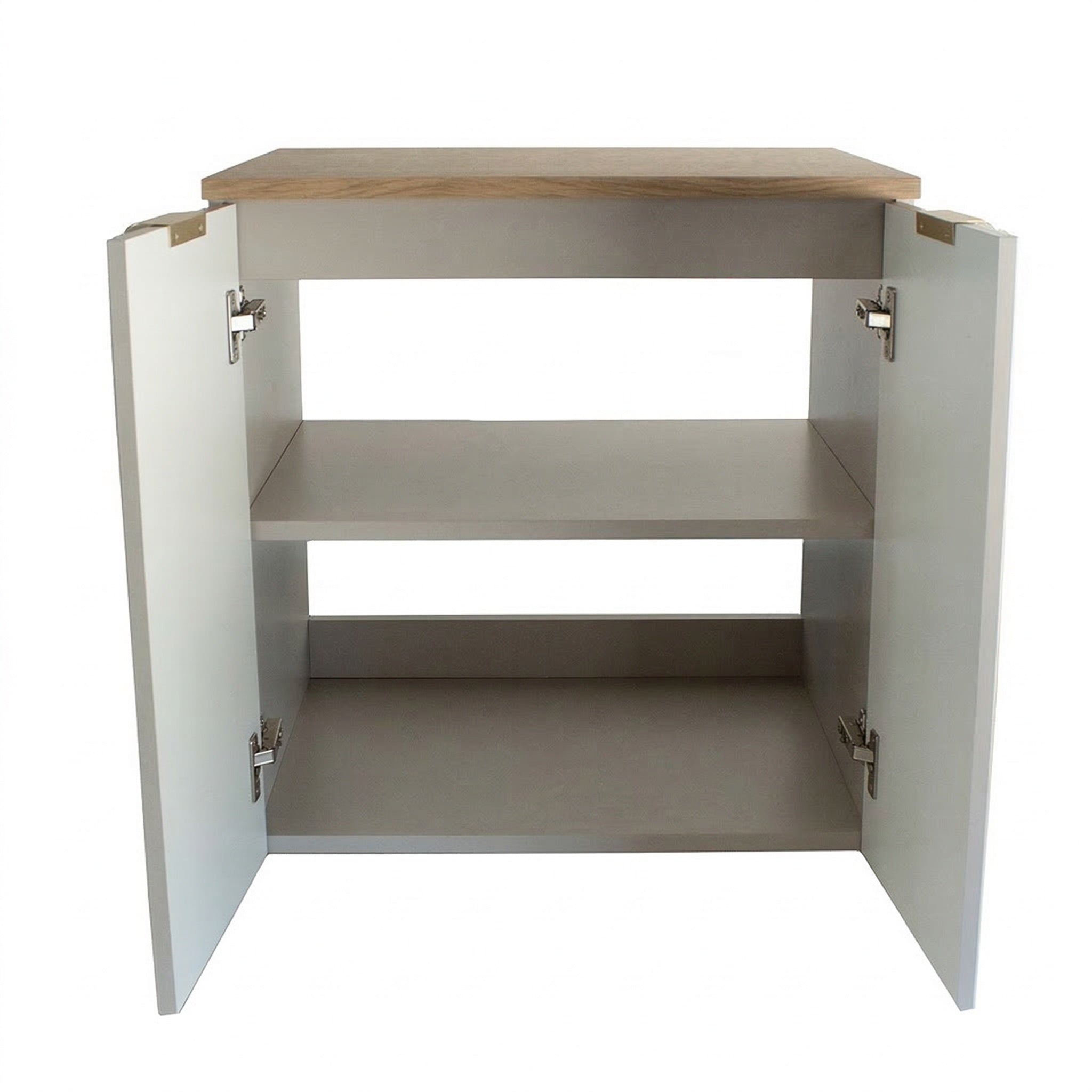 Waschtischunterschrank 60 cm mit Türen Willy - Kaschmir, Walnussplatte