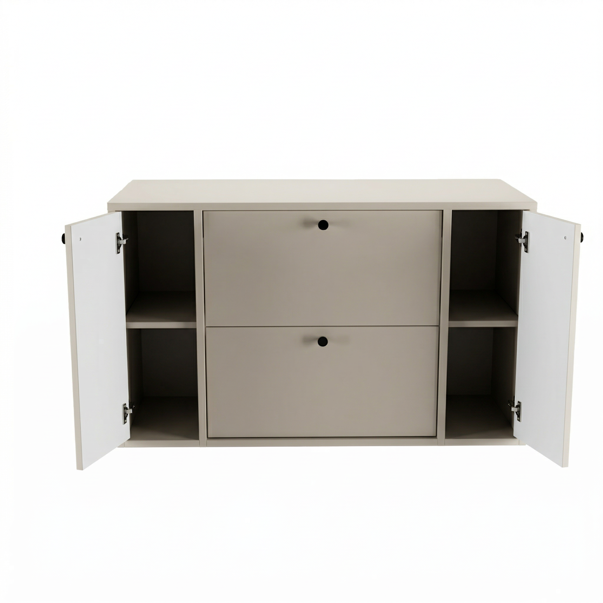 Waschtischunterschrank 100 cm mit 2 Regal, glatte Fronten Belino - Kaschmir