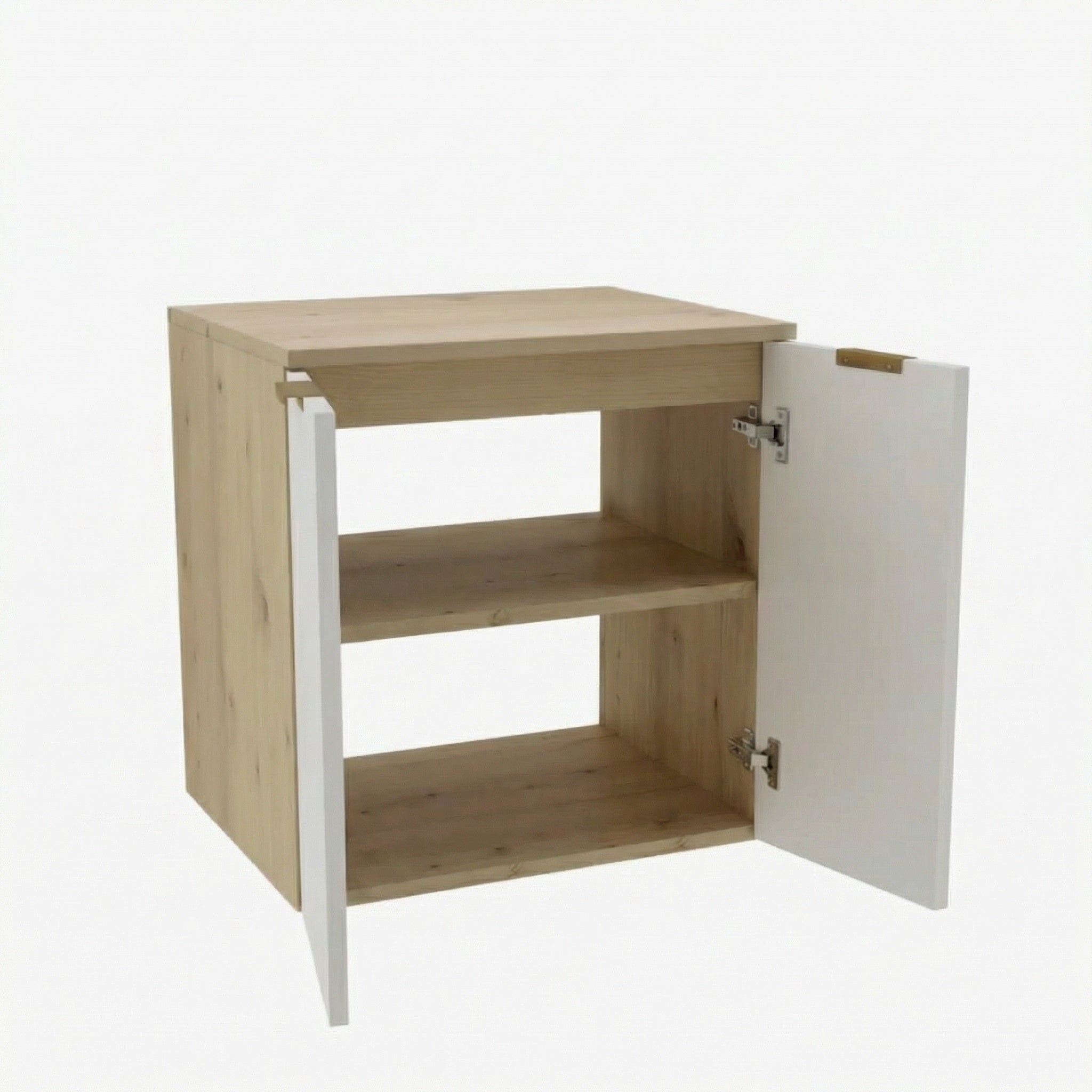 Waschtischunterschrank mit Türen 60 cm Orio - Weiß/Eiche Artisan