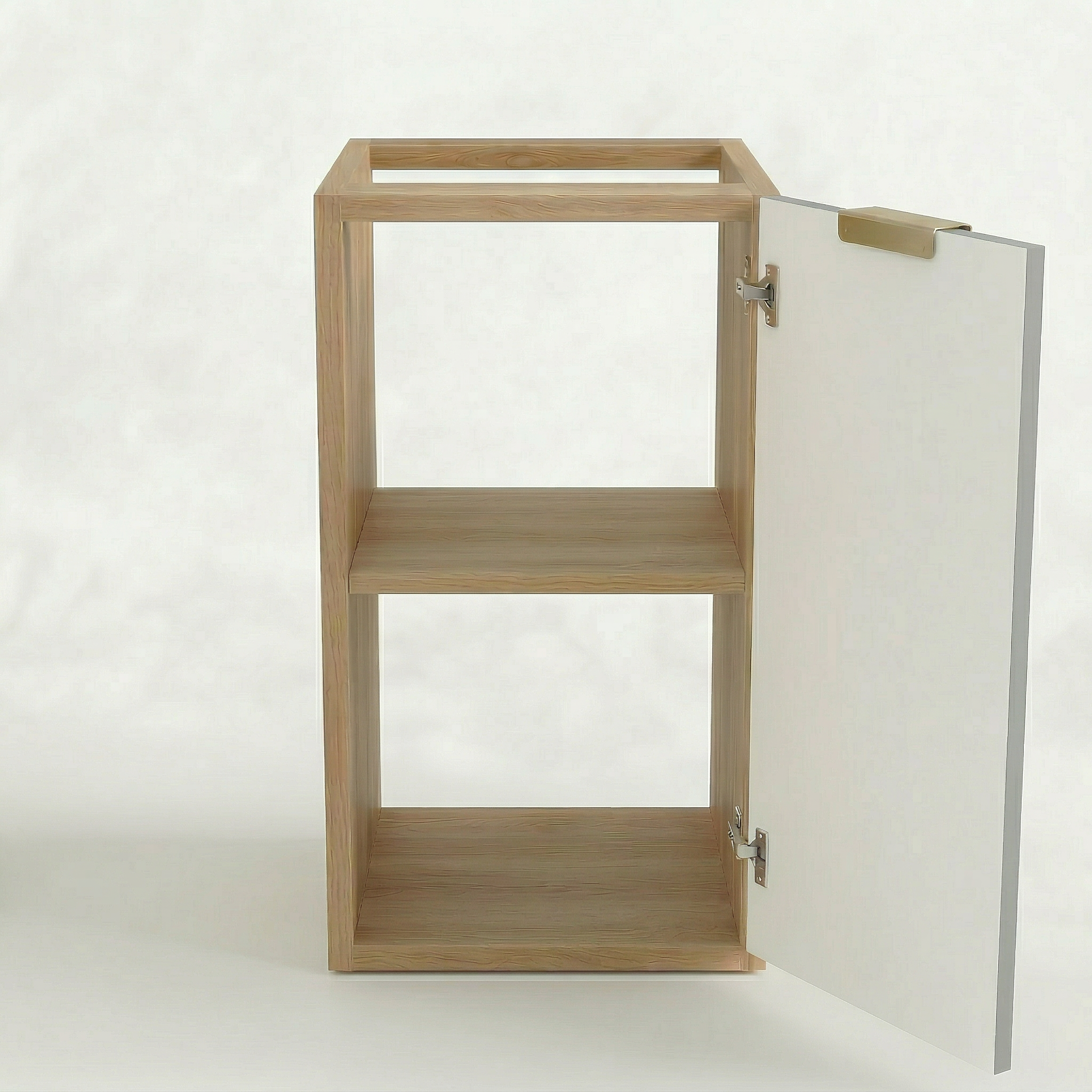 Badezimmerschrank 30 cm, geriffelte Fronten, 1 Tür Willy - Kaschmir/Walnuss