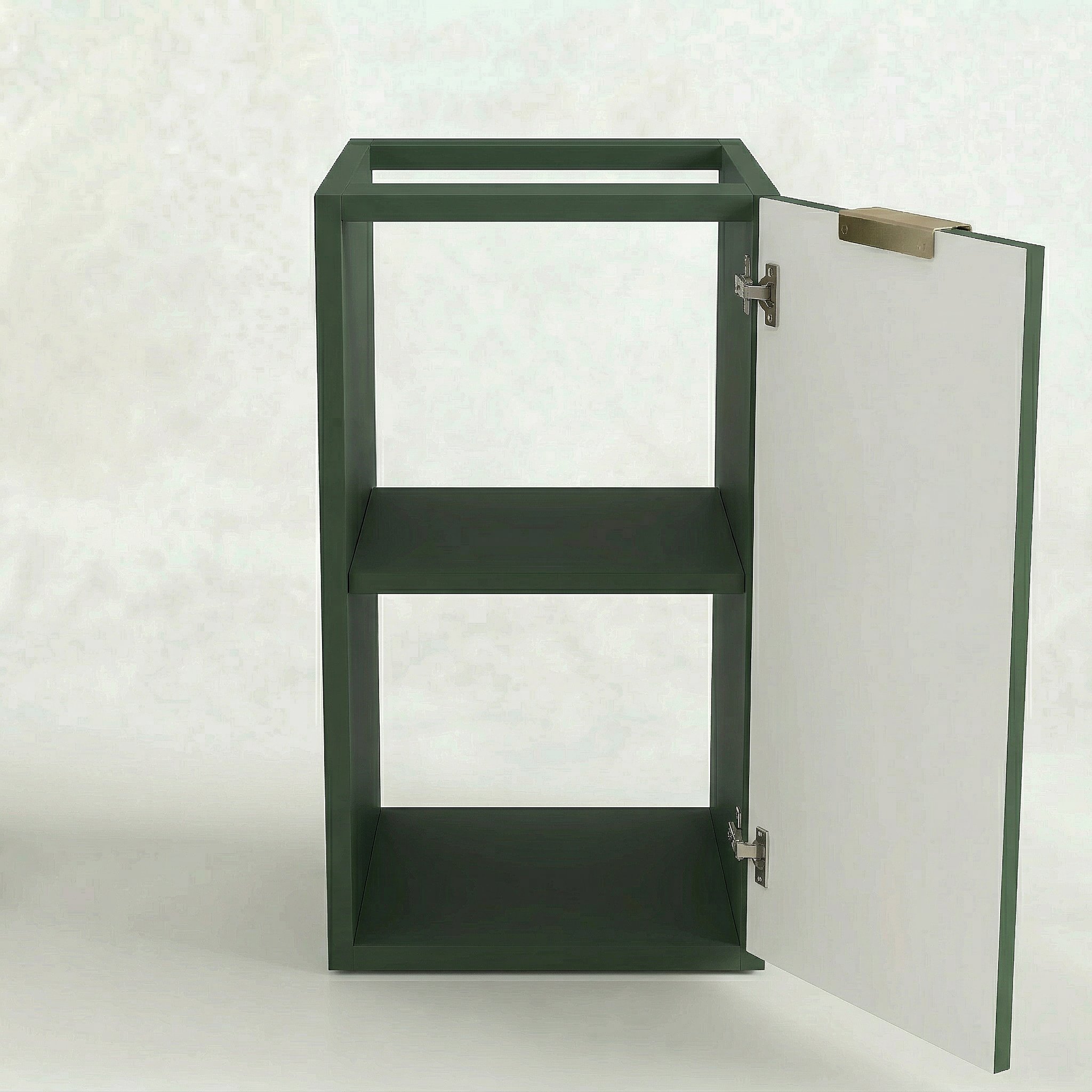 Badezimmerschrank 30 cm, geriffelte Fronten, 1 Tür Willy - Salbei