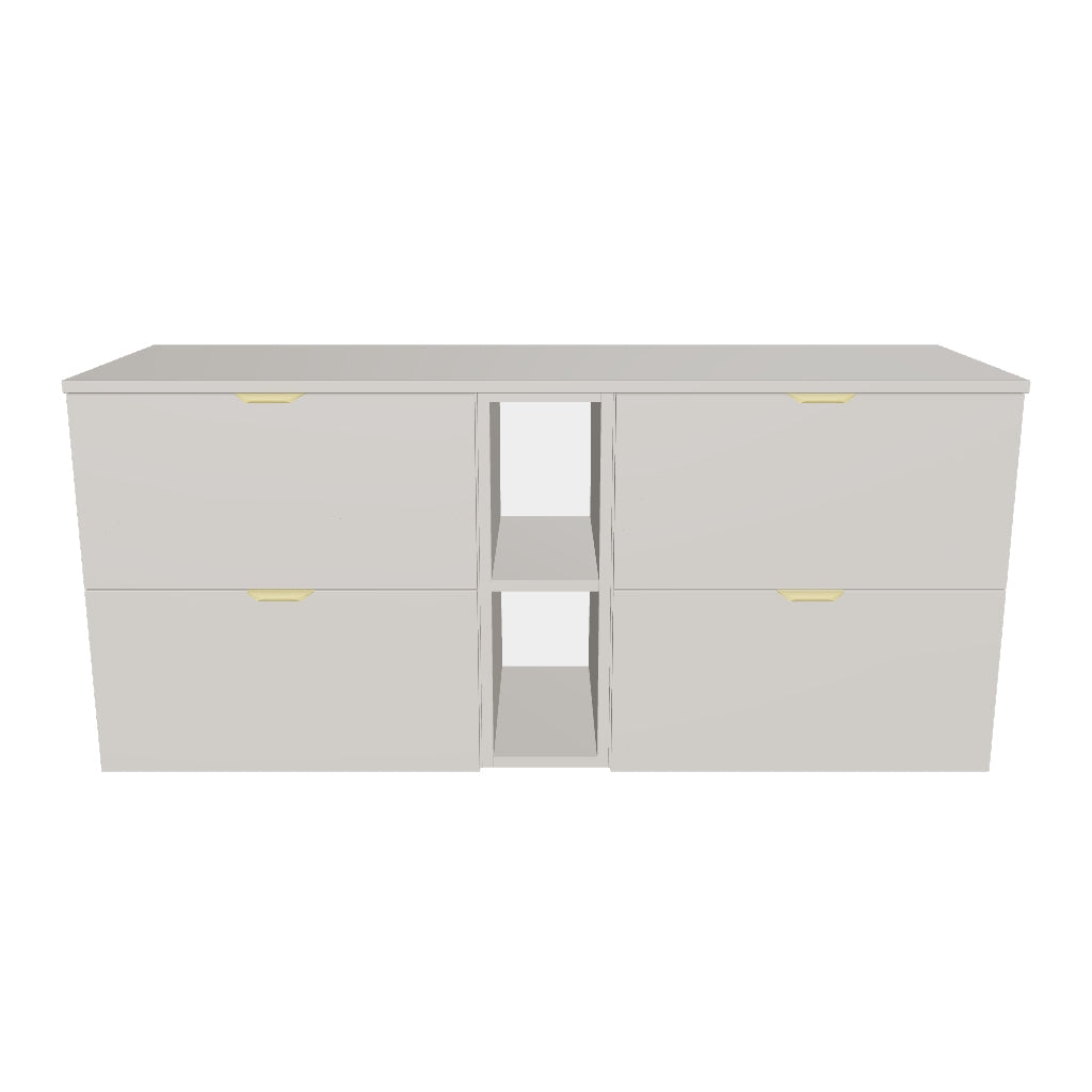 Waschtischunterschrank 140 cm mit Regal Orio - Kaschmir