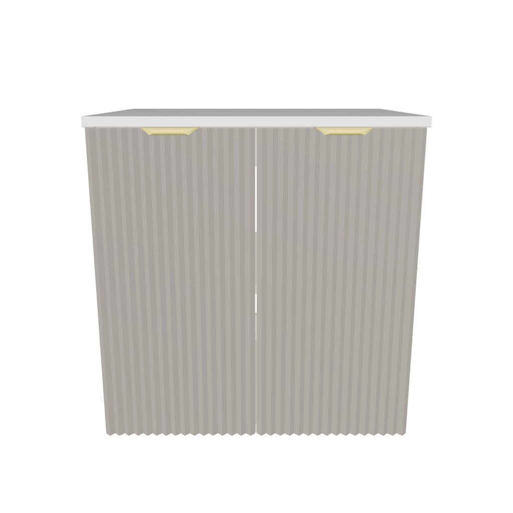 Waschtischunterschrank 60 cm mit Türen Willy - Kaschmir, Walnussplatte