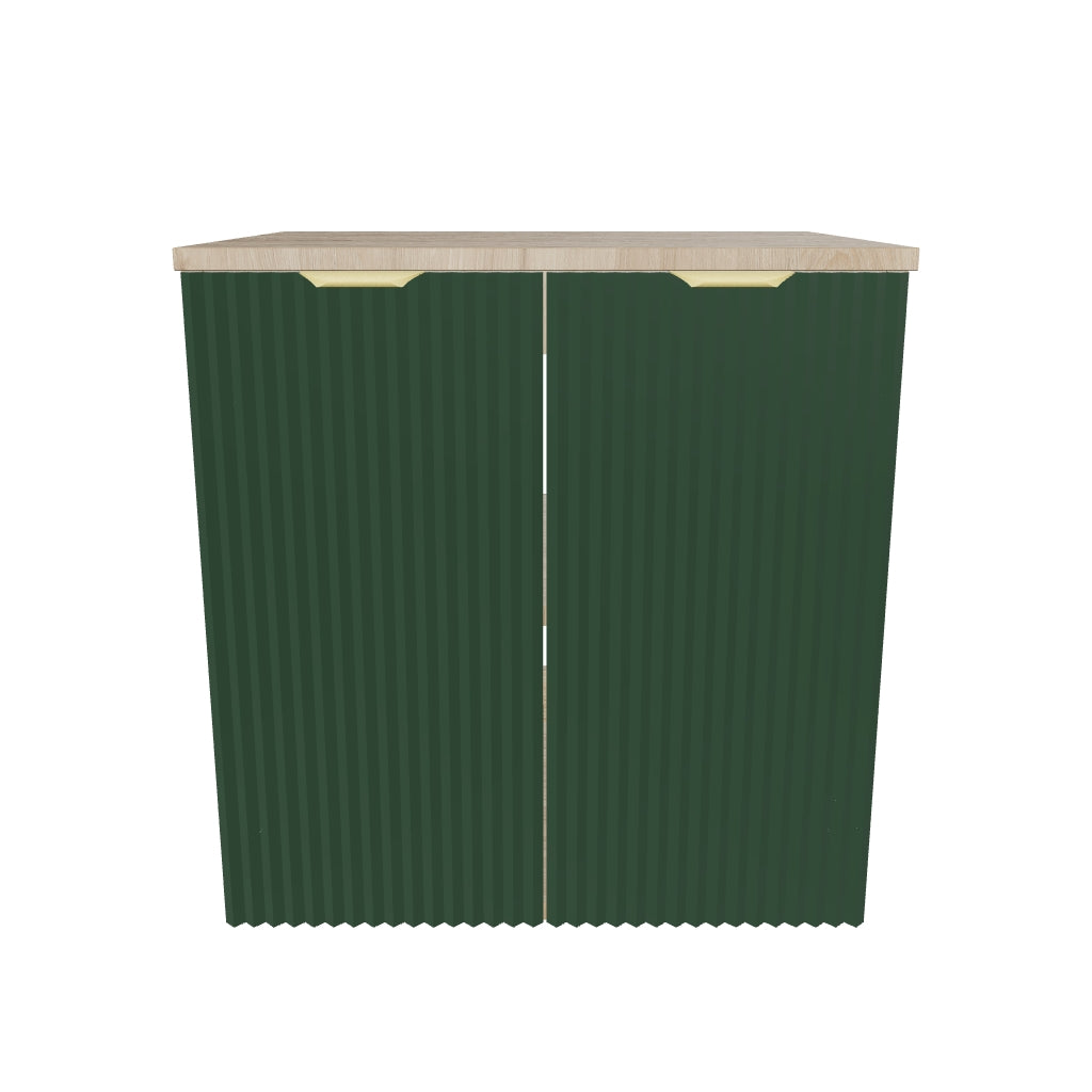 Waschtischunterschrank 60 cm mit Türen Willy - Salbei/Walnuss