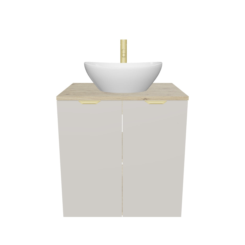 Waschtischunterschrank mit Türen 60 cm mit Waschbecken Orio - Kaschmir/Eiche artisan