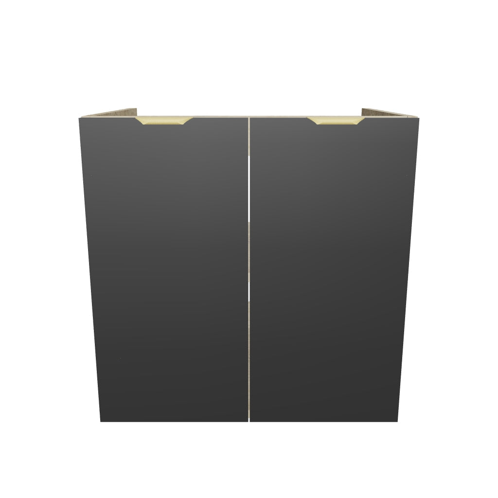 Waschtischunterschrank 60 cm mit Türen, ohne Oberteil Orio - Schwarz/Eiche Artisan