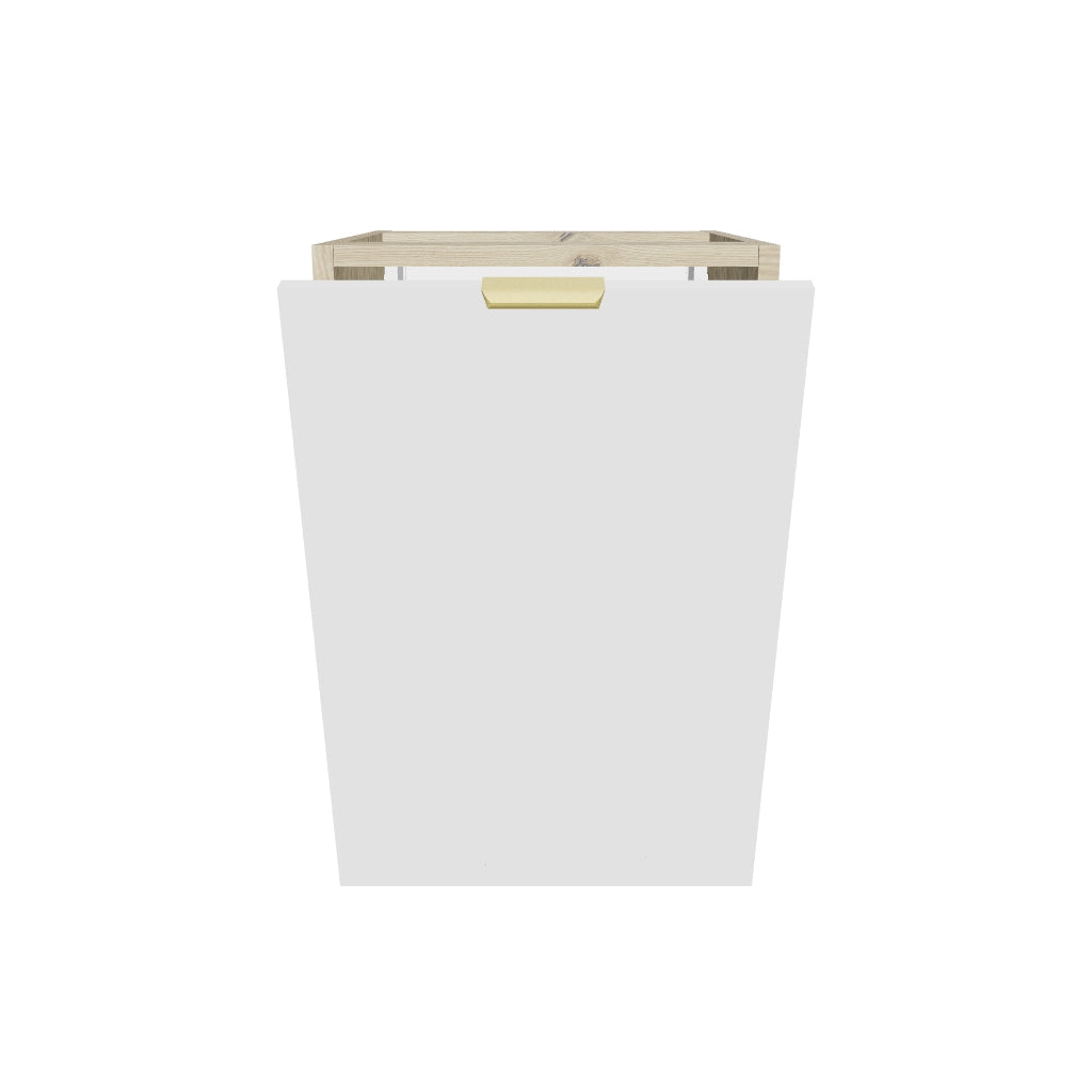 Badezimmerschrank 40 cm mit Wäschekorb Orio - Weiß/Eiche artisan