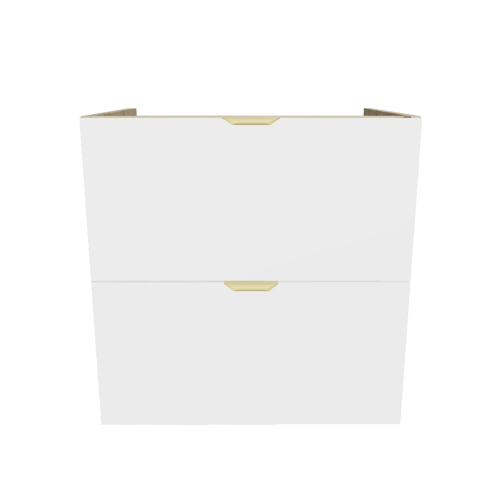 Waschtischunterschrank mit 2 Schubladen 60 cm, ohne Oberteil Orio - Weiß/Eiche artisan