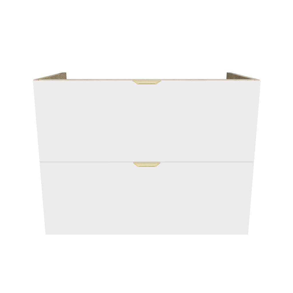 Waschtischunterschrank mit 2 Schubladen 80 cm, ohne Oberteil Orio - Weiß/Eiche artisan