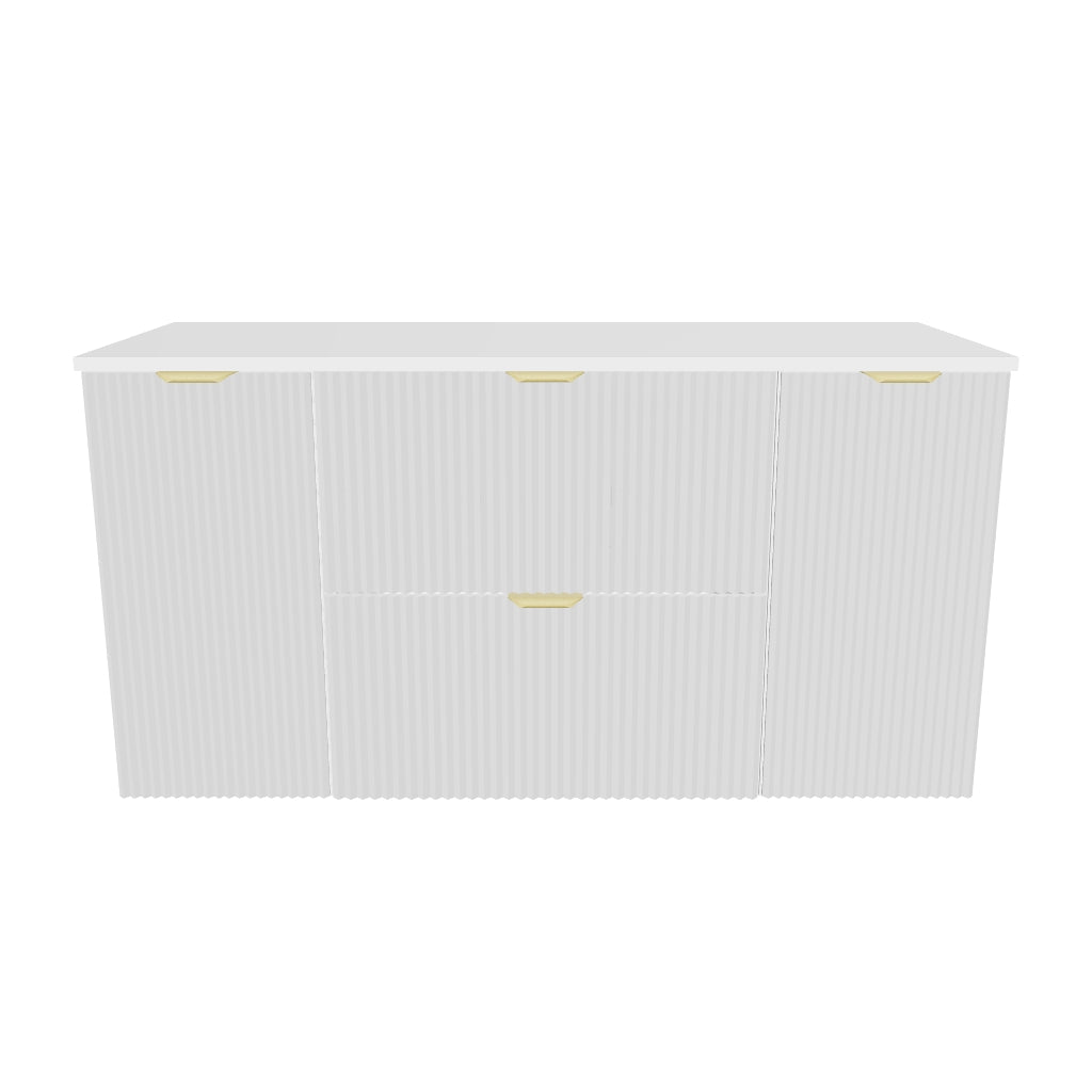 Waschtischunterschrank 120 cm mit 2 Türen und 2 Schubladen Willy - Weiß