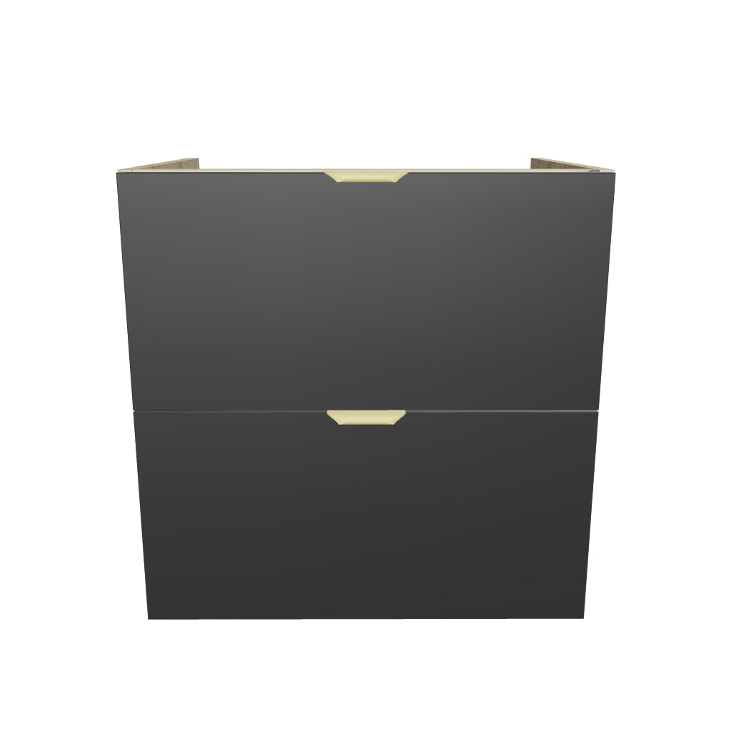 Waschtischunterschrank mit 2 Schubladen 60 cm, ohne Oberteil Orio - Schwarz/Eiche artisan
