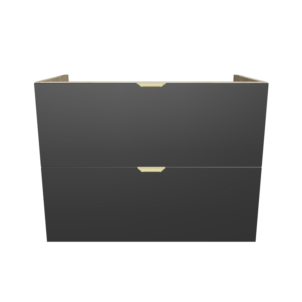 Waschtischunterschrank mit 2 Schubladen 80 cm, ohne Oberteil Orio - Schwarz/Eiche artisan