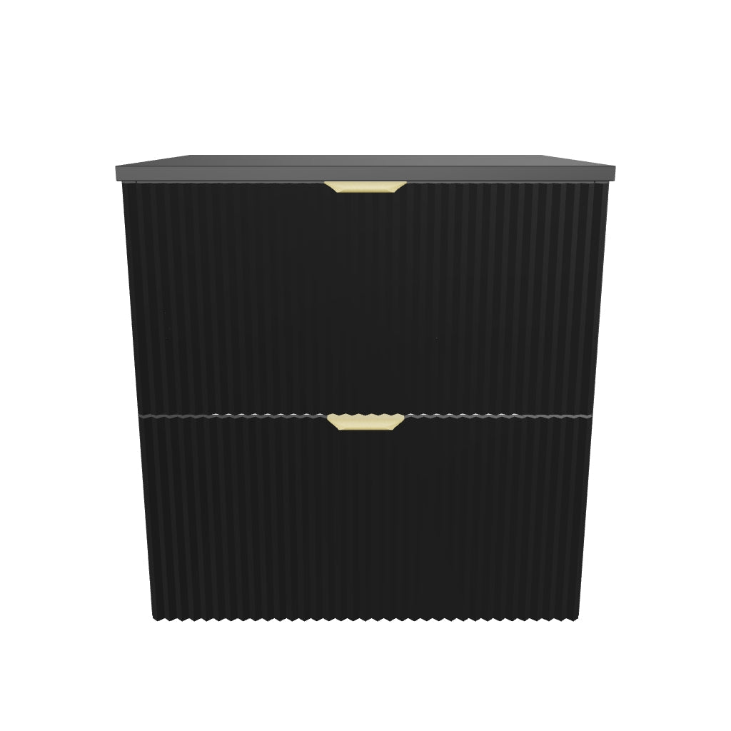 Waschtischunterschrank mit 2 Schubladen 60 cm Willy - Schwarz