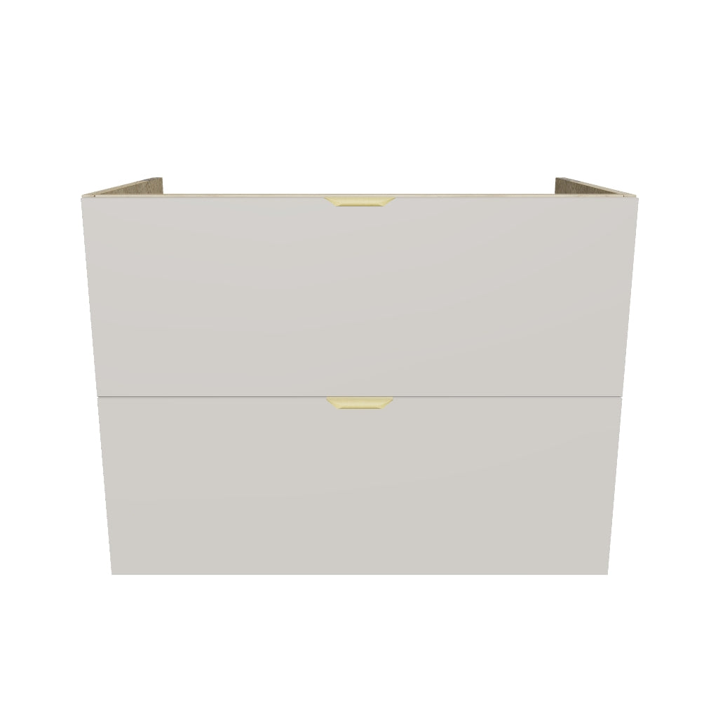 Waschtischunterschrank mit 2 Schubladen 80 cm, ohne Oberteil Orio - Kaschmir/Eiche artisan