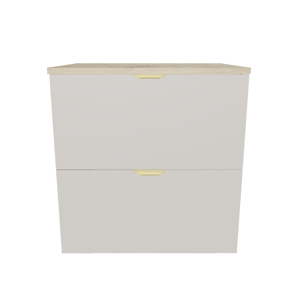 Waschtischunterschrank mit 2 Schubladen 60 cm Orio - Kaschmir/Eiche artisan