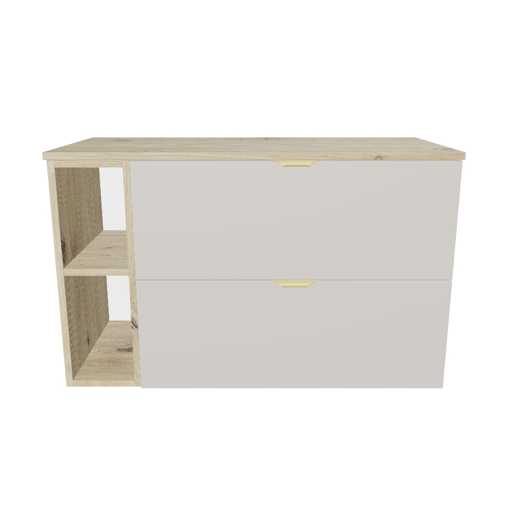 Waschtischunterschrank mit Regal 100 cm Orio - Kaschmir/Eiche artisan