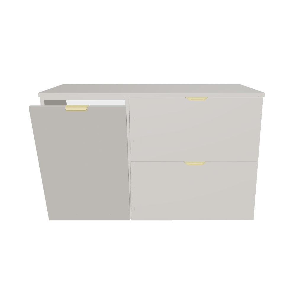 Waschtischunterschrank 100 cm mit Wäschekorb Orio - Kaschmir