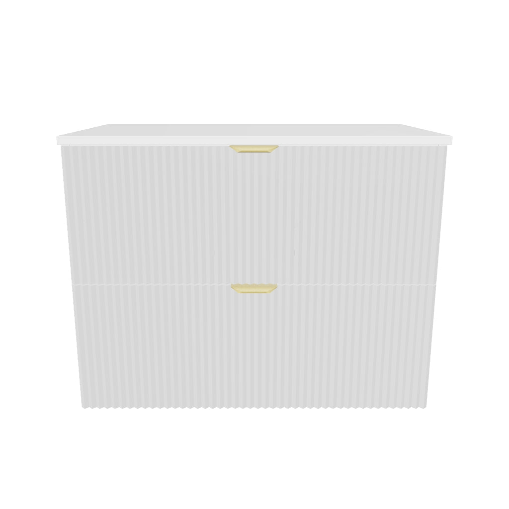 Waschtischunterschrank mit 2 Schubladen 80 cm Willy - Weiß