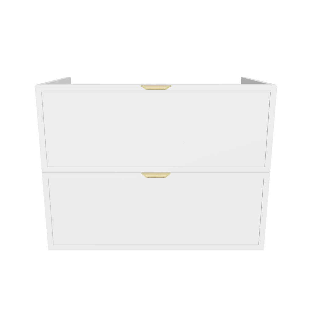 Waschtischunterschrank 80 cm mit 2 Schubladen, ohne Oberteil Roma - Weiß