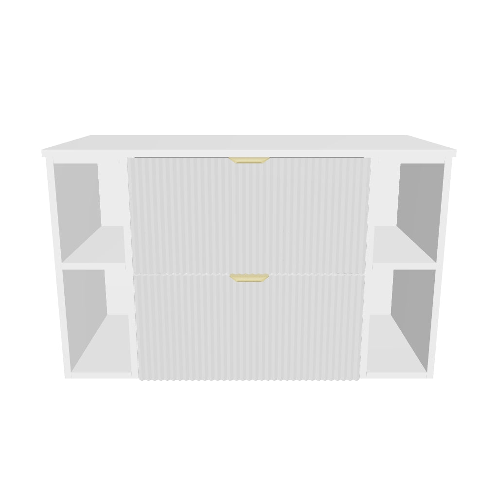 Waschtischunterschrank 100 cm mit 2 Regale Willy - Weiß