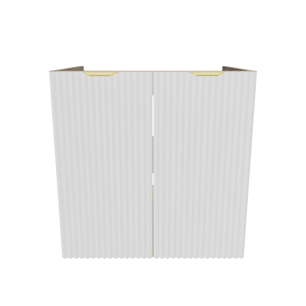 Waschtischunterschrank 60 cm mit Türen, ohne Oberteil Willy - Weiß/Walnuss