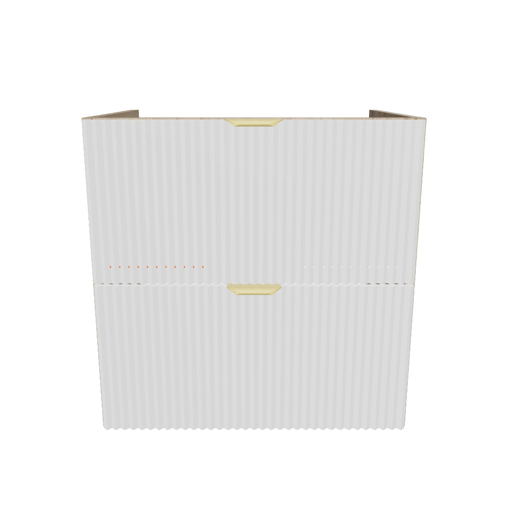 Waschtischunterschrank 60 cm, ohne Oberteil Willy - Weiß/Walnuss
