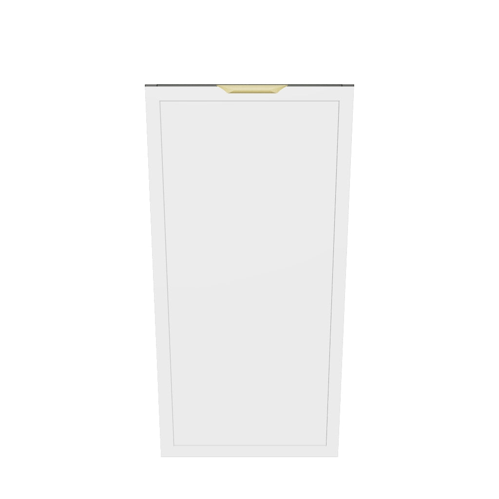 Badezimmerschrank 30 cm mit 1 Tür, Fronten mit Rahmen Roma - Weiß/Walnuss Dunkel