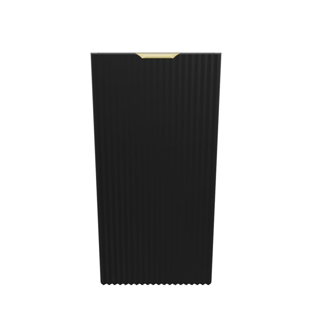 Badezimmerschrank 30 cm, geriffelte Fronten, 1 Tür Willy - Schwarz