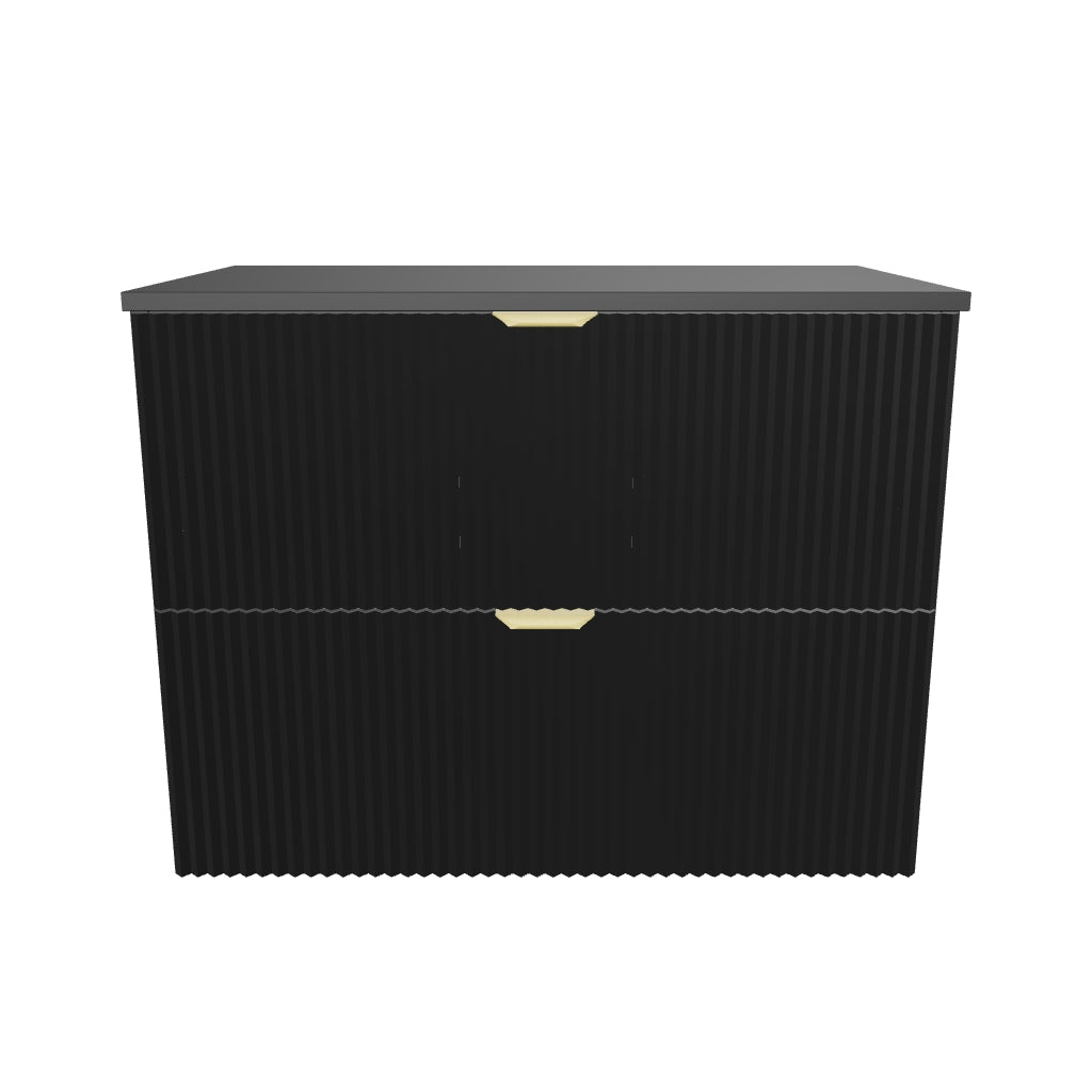 Waschtischunterschrank mit 2 Schubladen 80 cm Willy - Schwarz