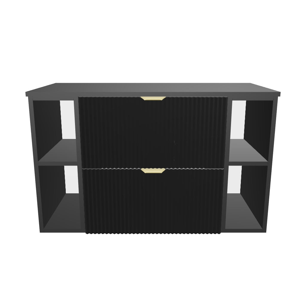 Waschtischunterschrank 100 cm mit 2 Regale Willy - Schwarz