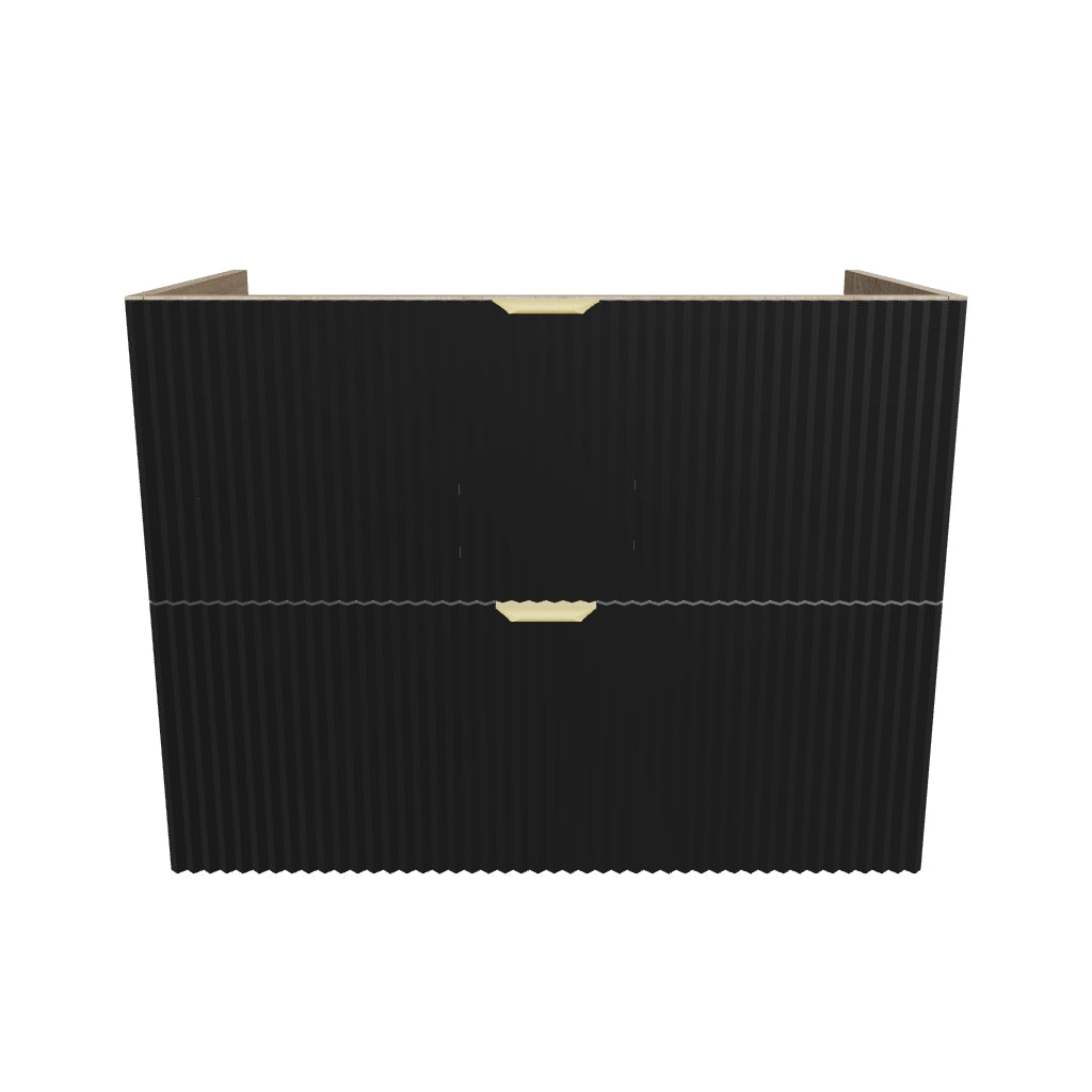 Waschtischunterschrank 80 cm, ohne Oberteil Willy - Schwarz/Walnuss