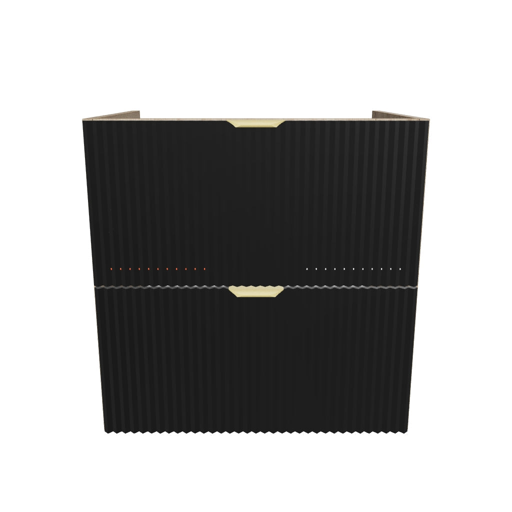 Waschtischunterschrank 60 cm, ohne Oberteil Willy - Schwarz/Walnuss
