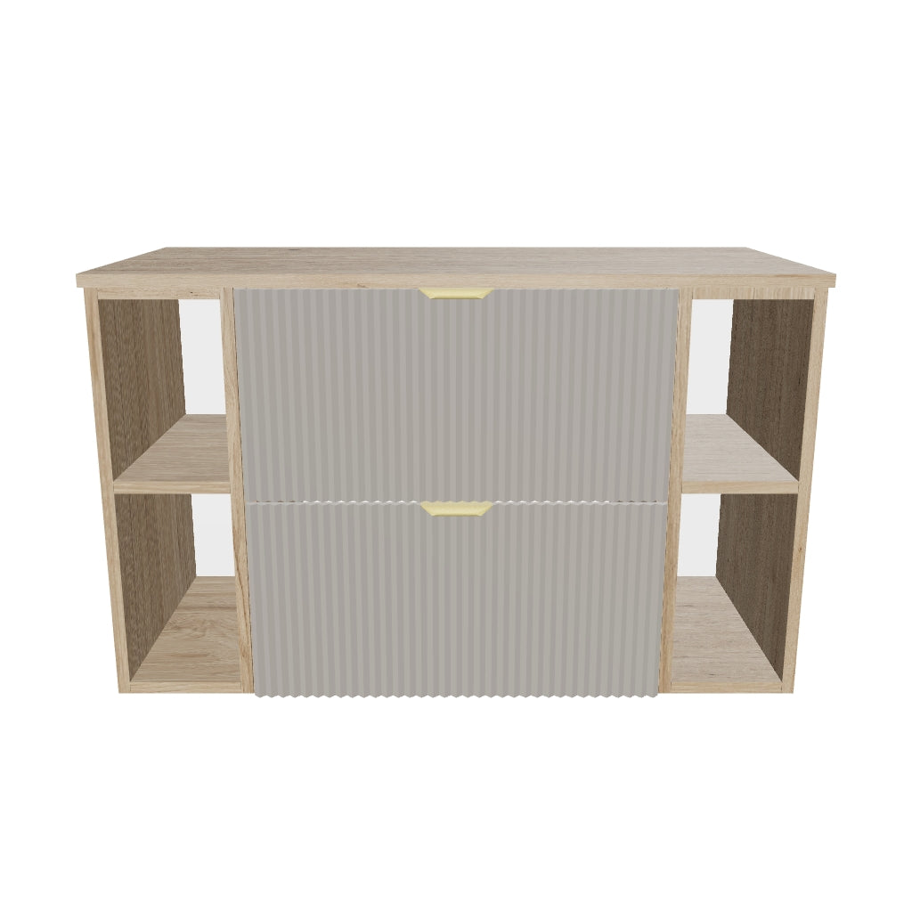Waschtischunterschrank 100 cm mit 2 Regale Willy - Kaschmir/Walnuss