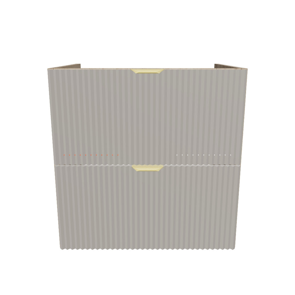 Waschtischunterschrank 60 cm, ohne Oberteil Willy - Kaschmir/Walnuss