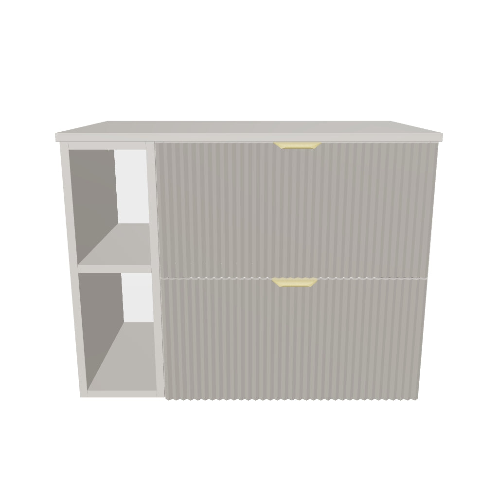 Waschtischunterschrank 80 cm mit Regal Willy - Kaschmir