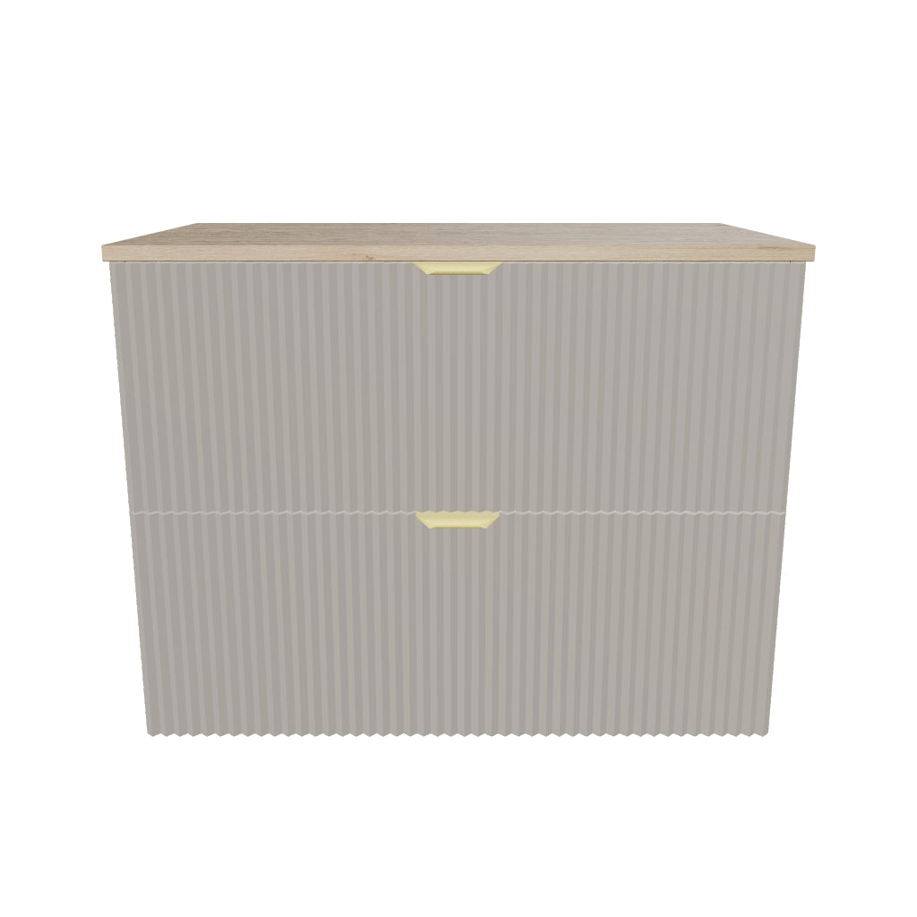 Waschtischunterschrank mit 2 Schubladen 80 cm Willy - Kaschmir/Walnuss