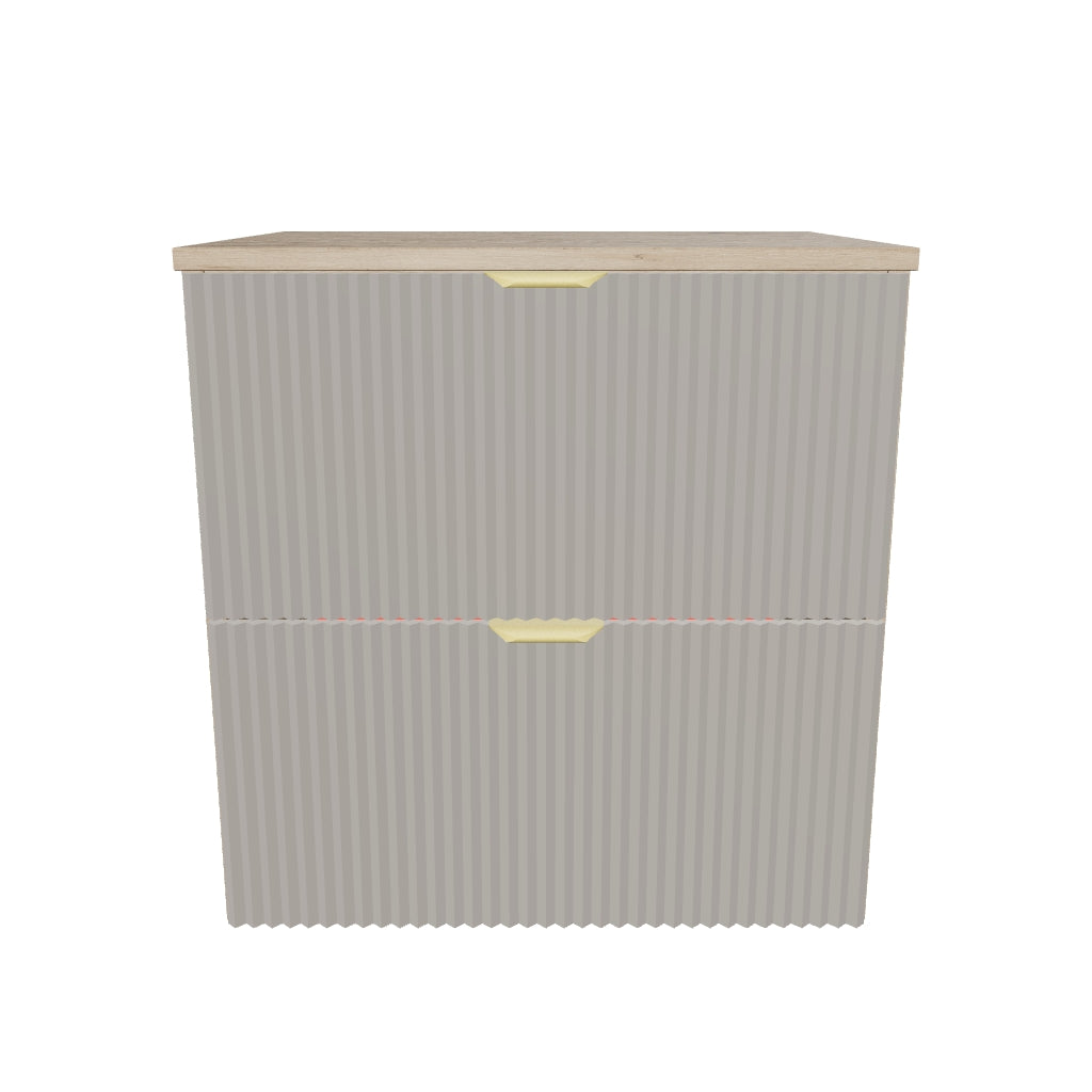 Waschtischunterschrank mit 2 Schubladen 60 cm Willy - Kaschmir/Walnuss