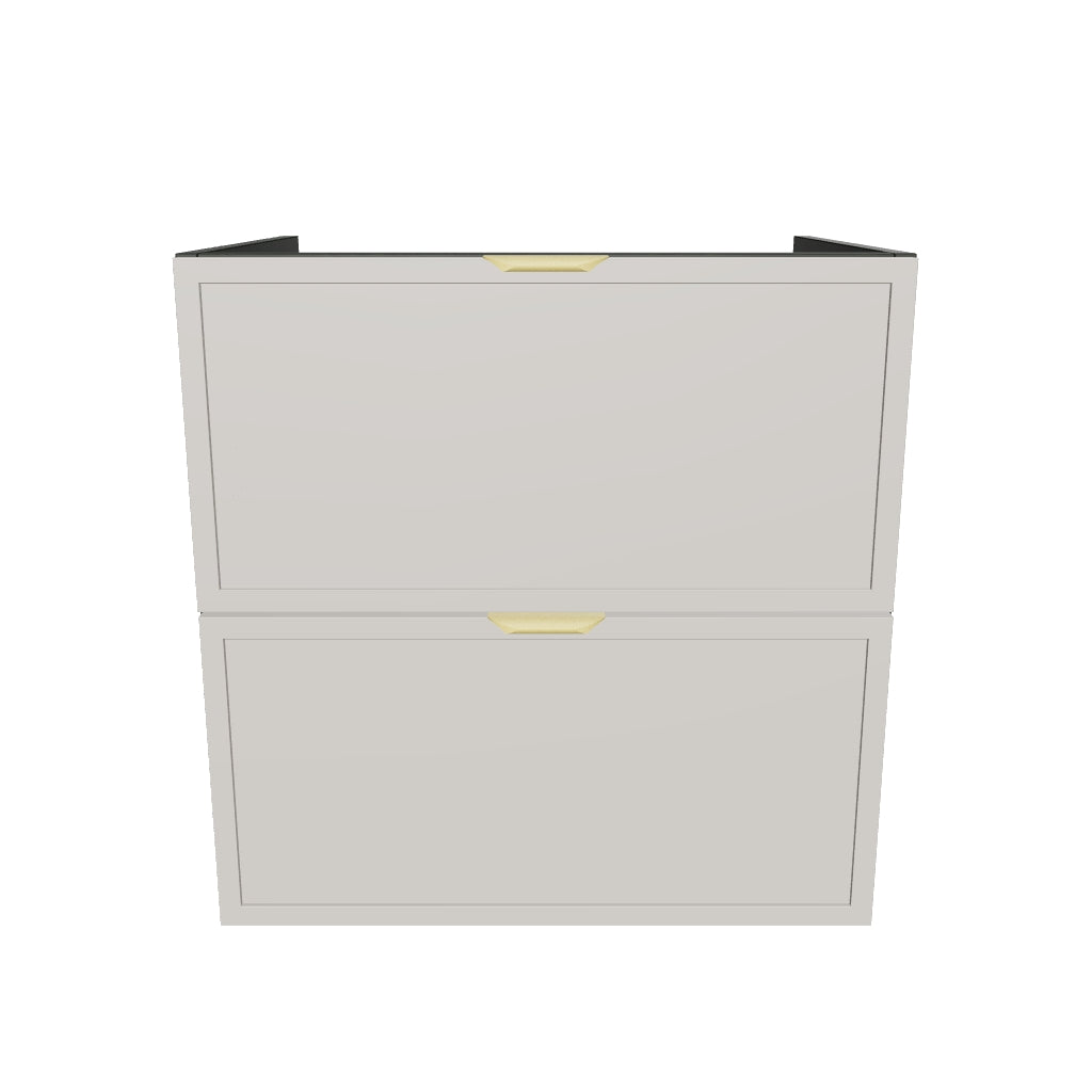 Waschtischunterschrank 60 cm mit 2 Schubladen, ohne Oberteil Roma - Kaschmir/Walnuss Dunkel