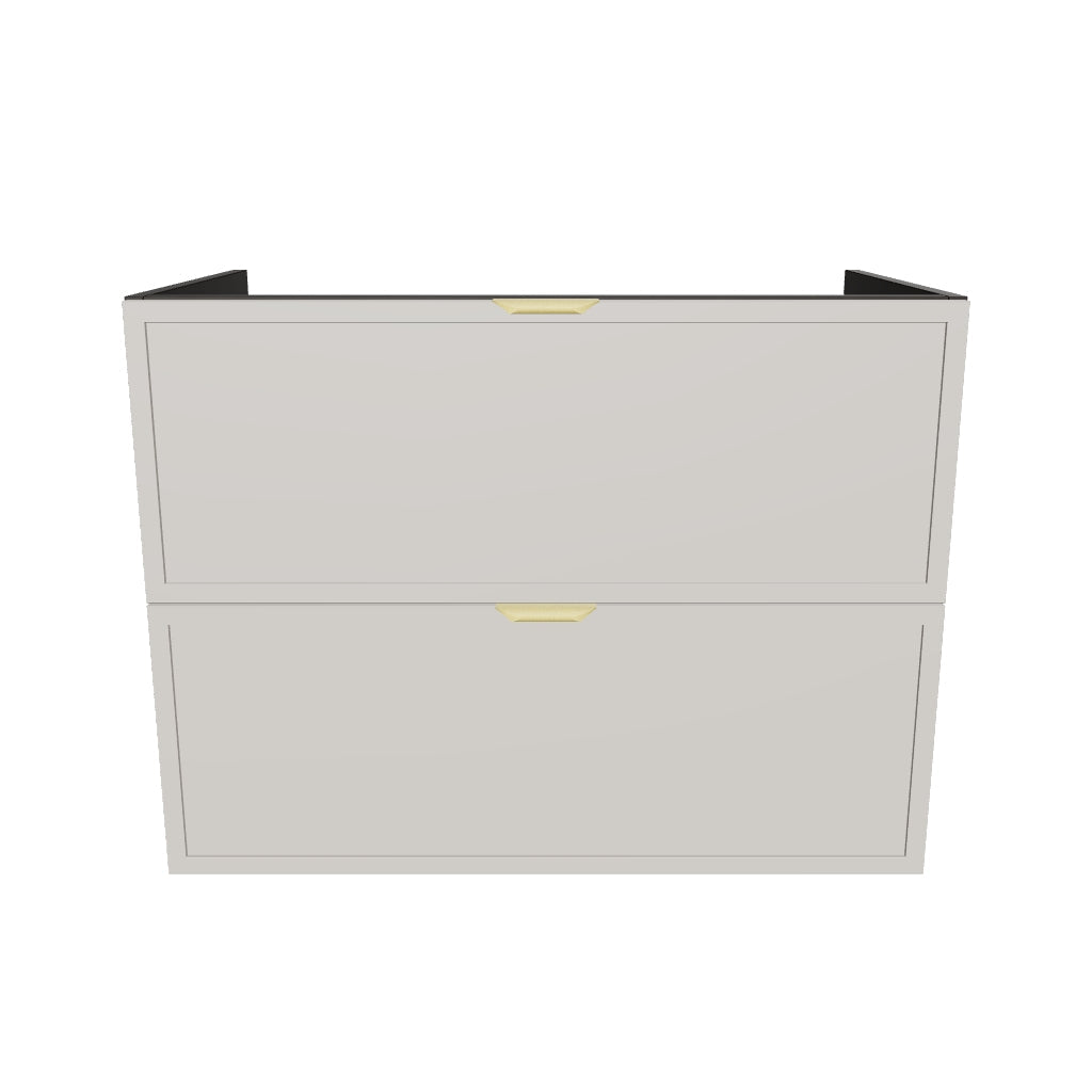 Waschtischunterschrank 80 cm mit 2 Schubladen, ohne Oberteil Roma - Kaschmir/Eiche Cremona