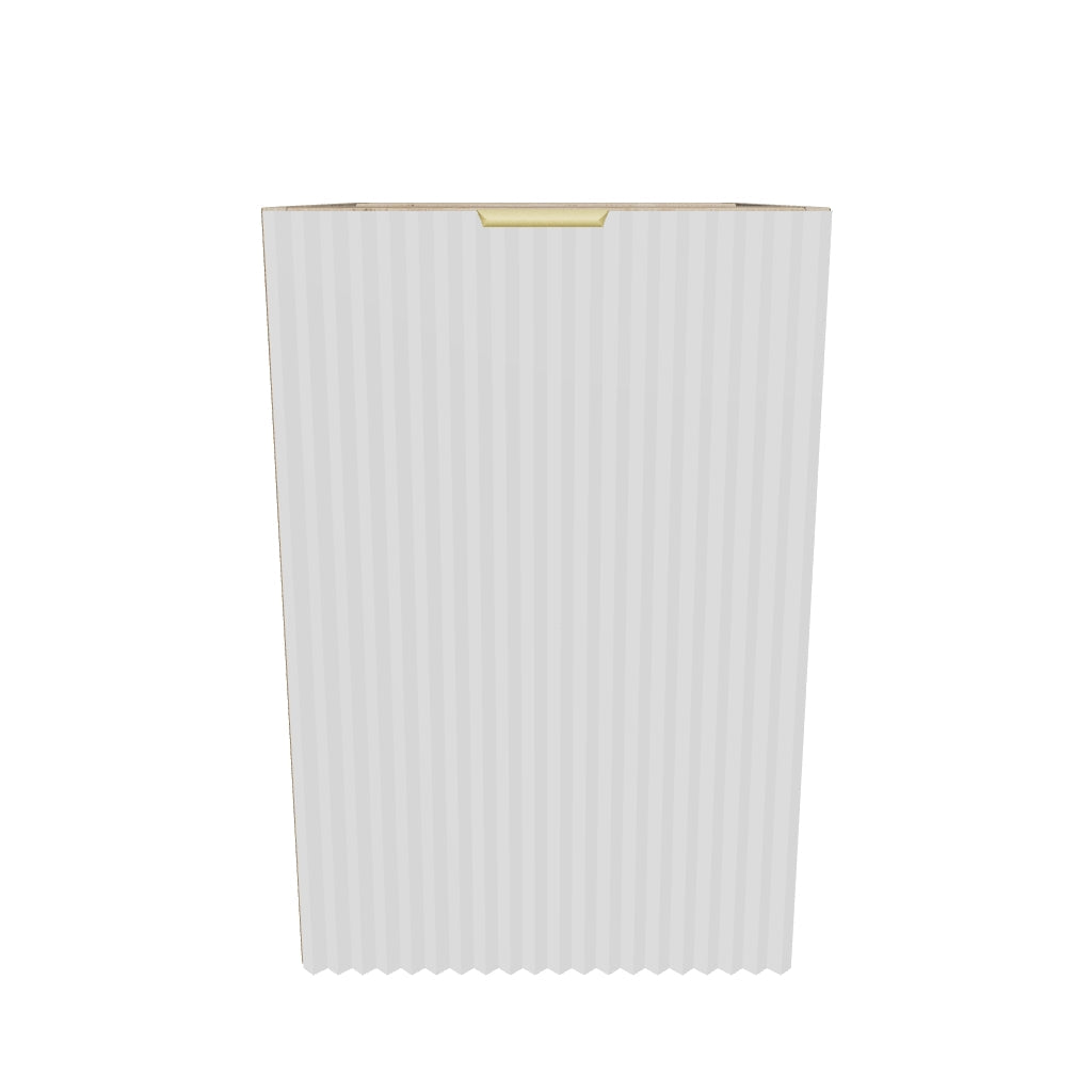 Badezimmerschrank 40 cm mit Wäschekorb Willy - Weiß/Walnuss