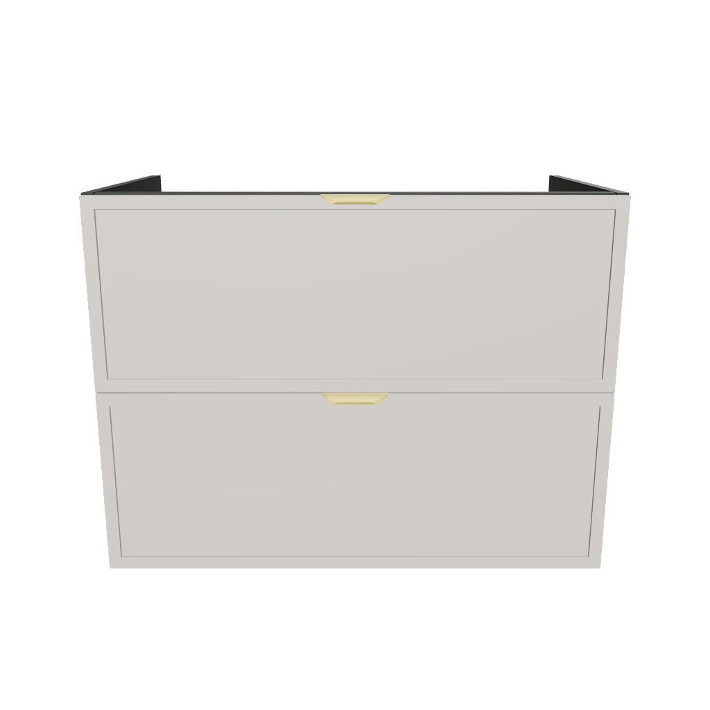 Waschtischunterschrank 80 cm mit 2 Schubladen, ohne Oberteil Roma - Kaschmir/Walnuss Dunkel