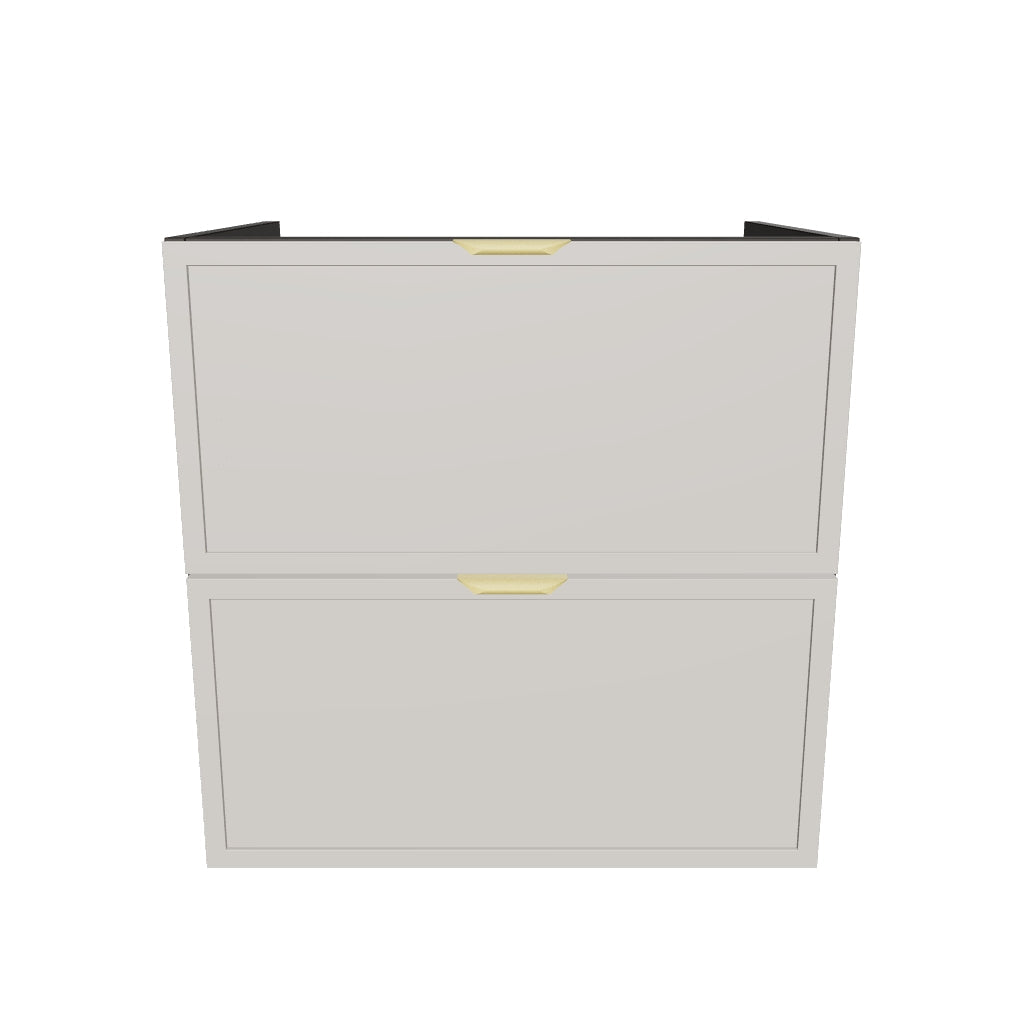 Waschtischunterschrank 60 cm mit 2 Schubladen, ohne Oberteil Roma - Kaschmir/Eiche Cremona