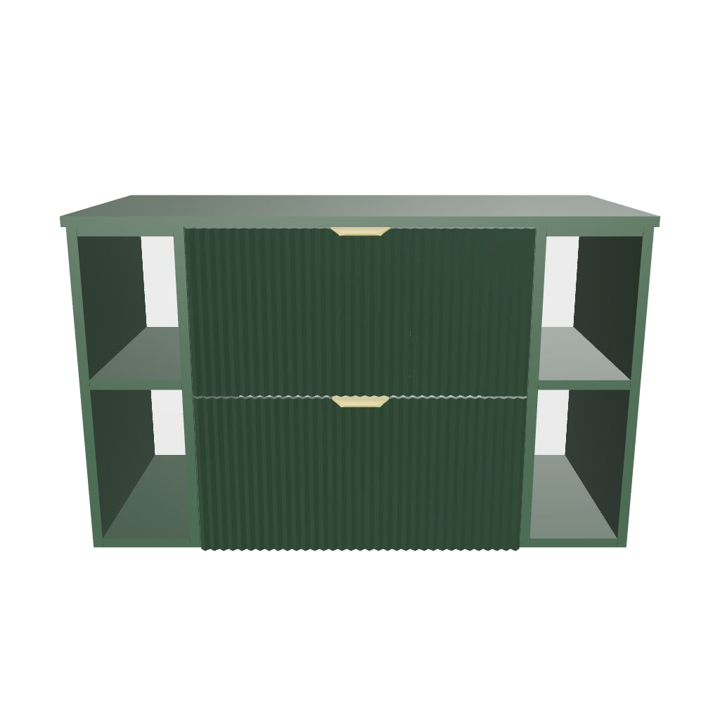 Waschtischunterschrank 100 cm mit 2 Regale Willy - Salbei